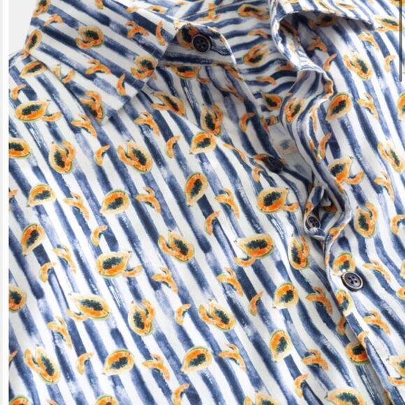 NWT Johnnie-O Jenner Top Shelf Button Up Shirt in color Lake Medium - Picture 3 of 7